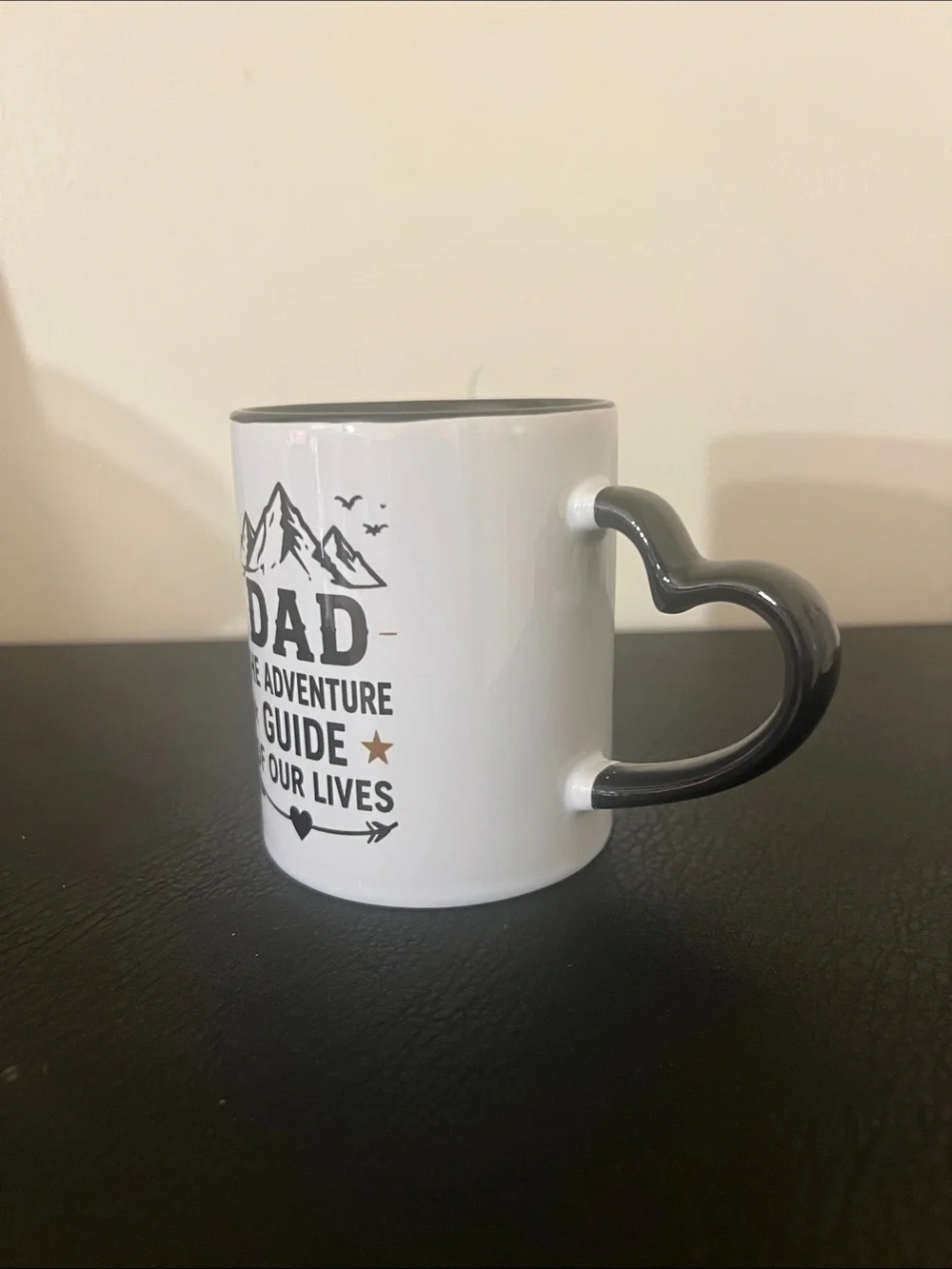 Dad The Adventure Guide of Our Lives White Ceramic Mug with Black Accents